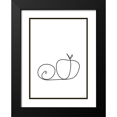 Still Life Lime and Peach Black Modern Wood Framed Art Print with Double Matting by Line and Brush