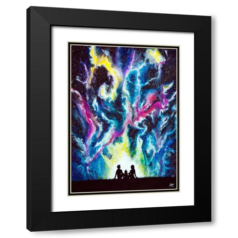 Stardust Black Modern Wood Framed Art Print with Double Matting by Allante, Marc