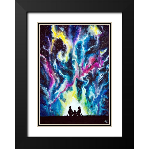 Stardust Black Modern Wood Framed Art Print with Double Matting by Allante, Marc