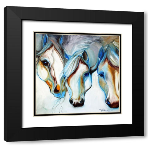 3 Nobles Equine Abstract Black Modern Wood Framed Art Print with Double Matting by Baldwin, Marcia