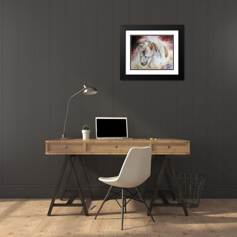 Apache The War Pony Black Modern Wood Framed Art Print with Double Matting by Baldwin, Marcia