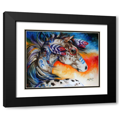 Appaloosa Indian War Horse Black Modern Wood Framed Art Print with Double Matting by Baldwin, Marcia