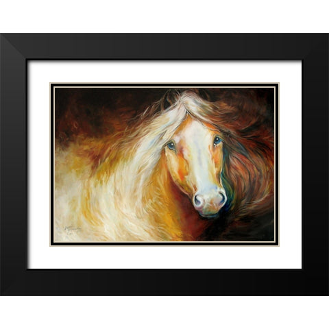 Autumn Breeze Equine Black Modern Wood Framed Art Print with Double Matting by Baldwin, Marcia