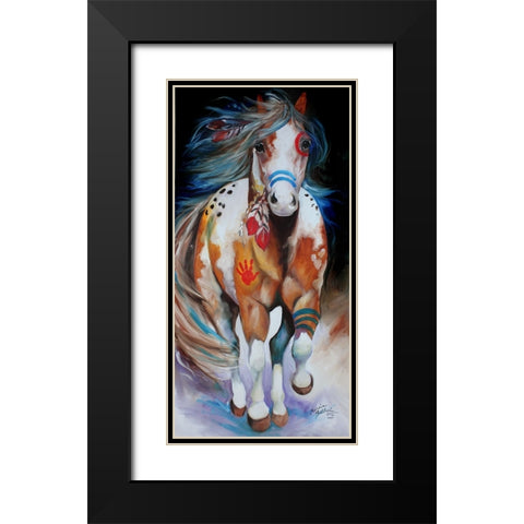 Brave The Indian War Horse Black Modern Wood Framed Art Print with Double Matting by Baldwin, Marcia