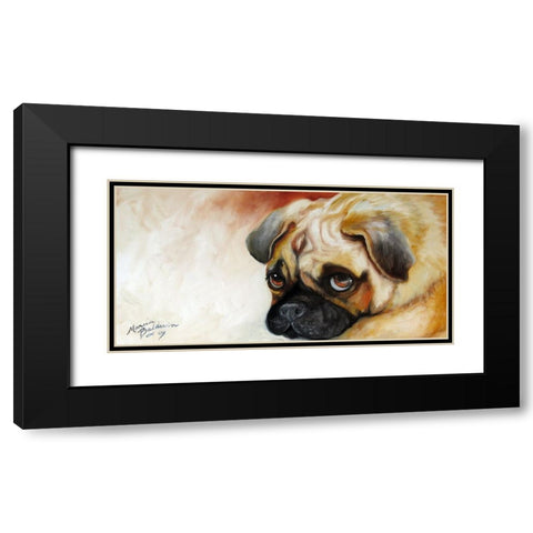 Cutie Pie Pug Black Modern Wood Framed Art Print with Double Matting by Baldwin, Marcia