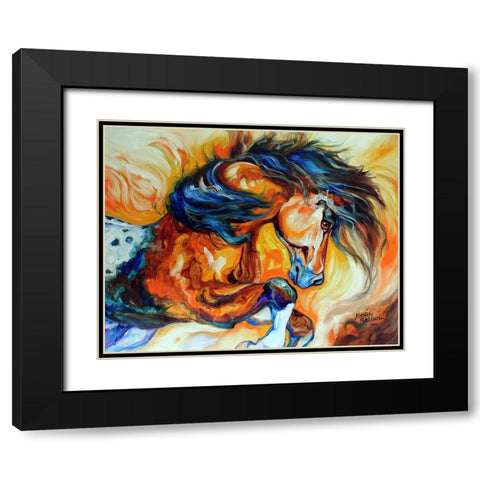 Dance Of The Wild One Black Modern Wood Framed Art Print with Double Matting by Baldwin, Marcia