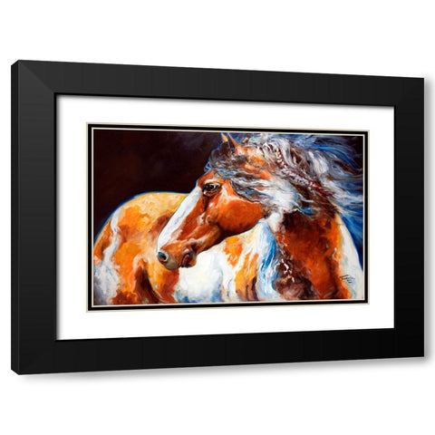 Mohican Indian War Horse Black Modern Wood Framed Art Print with Double Matting by Baldwin, Marcia
