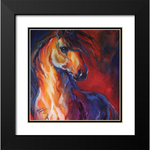 Stallion Red Dawn Black Modern Wood Framed Art Print with Double Matting by Baldwin, Marcia