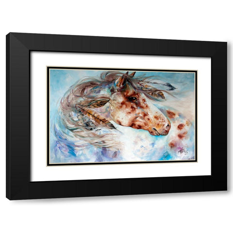 Thunder Appaloosa Indian War Horse Black Modern Wood Framed Art Print with Double Matting by Baldwin, Marcia