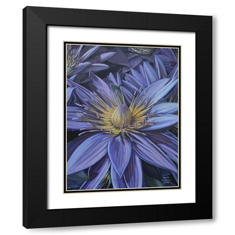Purple Flower Black Modern Wood Framed Art Print with Double Matting by Harvill, Marc