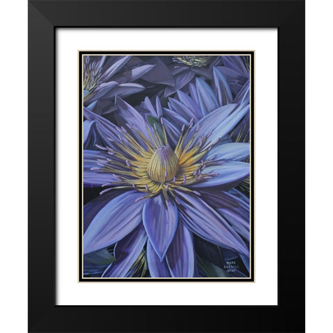 Purple Flower Black Modern Wood Framed Art Print with Double Matting by Harvill, Marc