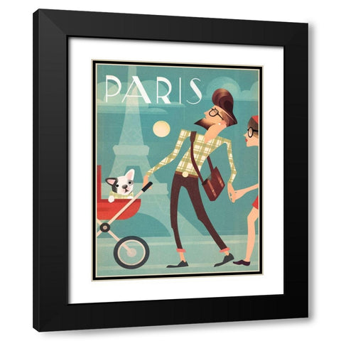 Paris Black Modern Wood Framed Art Print with Double Matting by Wickstrom, Martin
