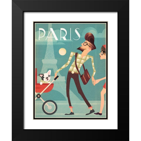 Paris Black Modern Wood Framed Art Print with Double Matting by Wickstrom, Martin