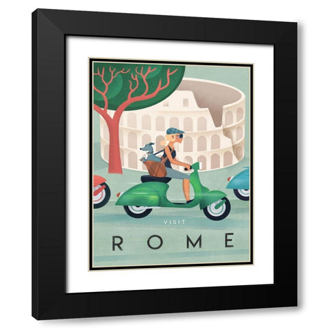Rome Black Modern Wood Framed Art Print with Double Matting by Wickstrom, Martin