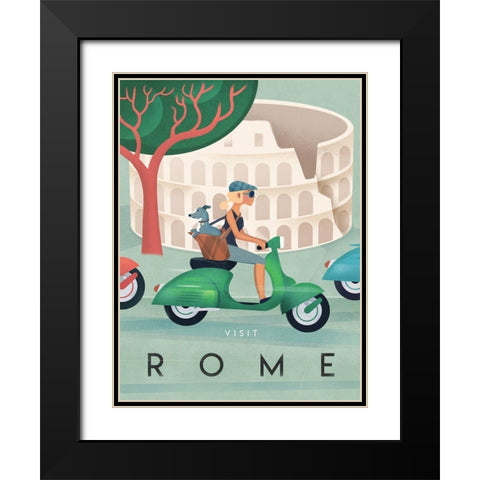 Rome Black Modern Wood Framed Art Print with Double Matting by Wickstrom, Martin