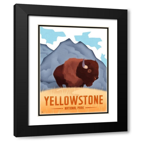 Yellowstone National Park Black Modern Wood Framed Art Print with Double Matting by Wickstrom, Martin