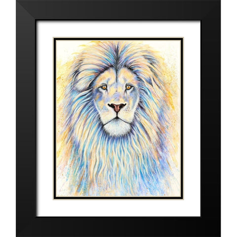Leo the Lion Black Modern Wood Framed Art Print with Double Matting by Wickstrom, Martin