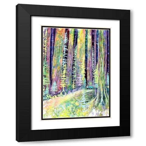 Redwoods Road Trip Black Modern Wood Framed Art Print with Double Matting by Wickstrom, Martin