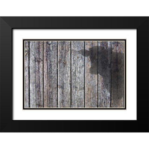 Cow Shadow Black Modern Wood Framed Art Print with Double Matting by Murray Henderson Fine Art