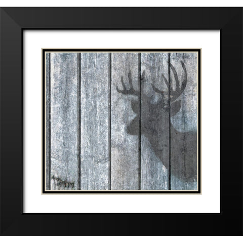 Deer Shadow Black Modern Wood Framed Art Print with Double Matting by Murray Henderson Fine Art