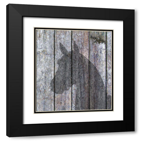 Horse Shadow Black Modern Wood Framed Art Print with Double Matting by Murray Henderson Fine Art