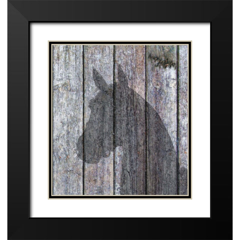 Horse Shadow Black Modern Wood Framed Art Print with Double Matting by Murray Henderson Fine Art