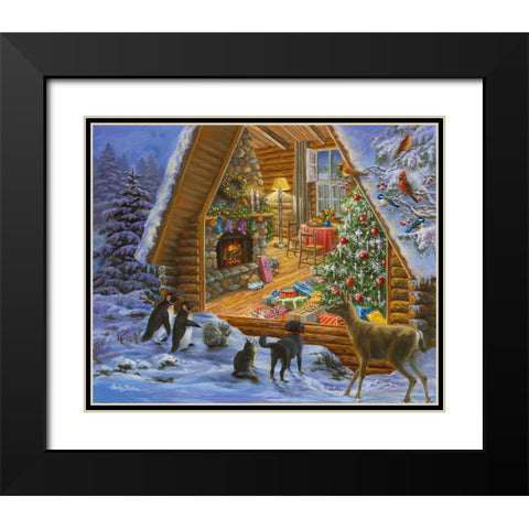 Let’s Get Together Black Modern Wood Framed Art Print with Double Matting by Boehme, Nicky