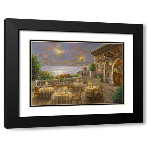 Ã… Romantic Dinning Invitation Black Modern Wood Framed Art Print with Double Matting by Boehme, Nicky