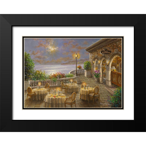 Ã… Romantic Dinning Invitation Black Modern Wood Framed Art Print with Double Matting by Boehme, Nicky