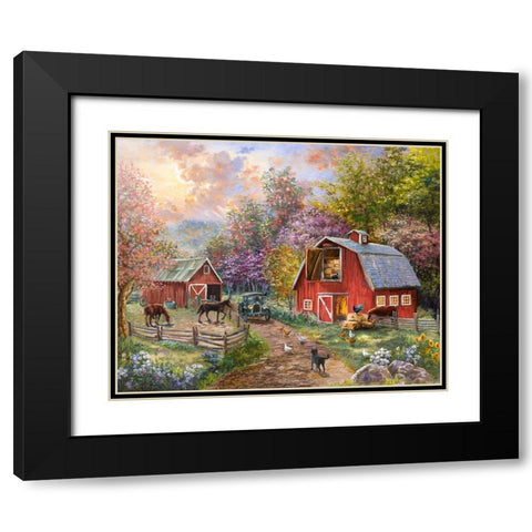 Horse Farm Glen Black Modern Wood Framed Art Print with Double Matting by Boehme, Nicky