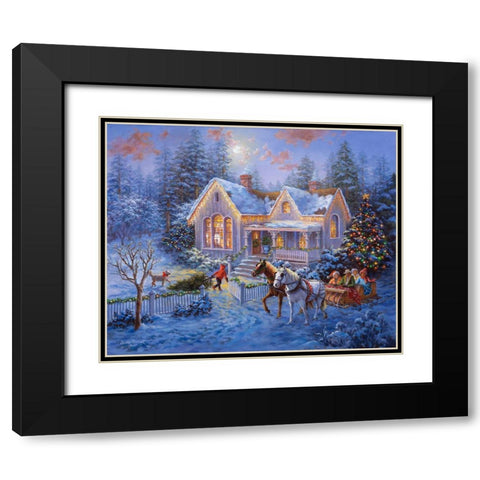 Welcome Home Black Modern Wood Framed Art Print with Double Matting by Boehme, Nicky
