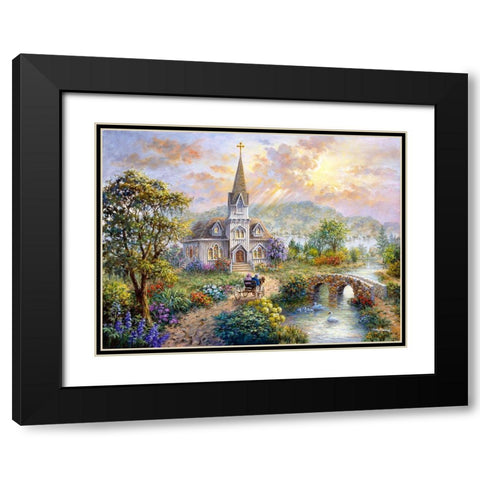 Pray For World Peace Black Modern Wood Framed Art Print with Double Matting by Boehme, Nicky