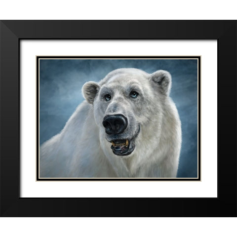Polar Bear Totem Black Modern Wood Framed Art Print with Double Matting by LaMontagne, Patrick