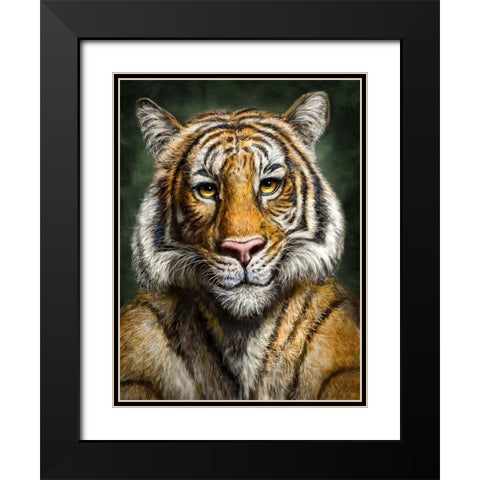 Tiger Totem Black Modern Wood Framed Art Print with Double Matting by LaMontagne, Patrick