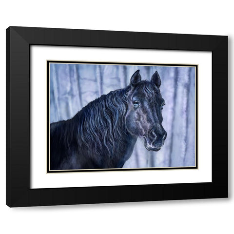 Midnight Blue Black Modern Wood Framed Art Print with Double Matting by LaMontagne, Patrick