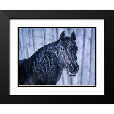 Midnight Blue Black Modern Wood Framed Art Print with Double Matting by LaMontagne, Patrick