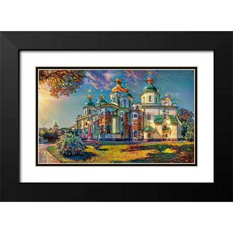 Kyiv Ukraine Saint Sophia Cathedral Black Modern Wood Framed Art Print with Double Matting by Gavidia, Pedro