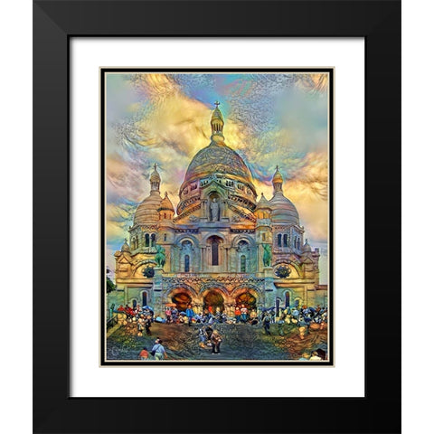 Paris France Basilica of the Sacred Heart Sacre Coeur Ver2 Black Modern Wood Framed Art Print with Double Matting by Gavidia, Pedro
