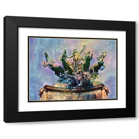Paris France Quadriga at Grand Palais Black Modern Wood Framed Art Print with Double Matting by Gavidia, Pedro