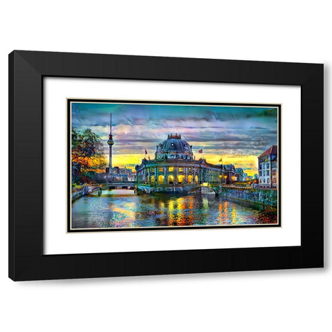 Berlin Germany Bode Museum Black Modern Wood Framed Art Print with Double Matting by Gavidia, Pedro