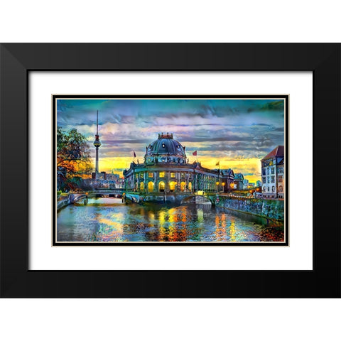 Berlin Germany Bode Museum Black Modern Wood Framed Art Print with Double Matting by Gavidia, Pedro