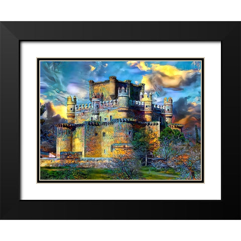 Toledo Spain Guadamur Castle Black Modern Wood Framed Art Print with Double Matting by Gavidia, Pedro