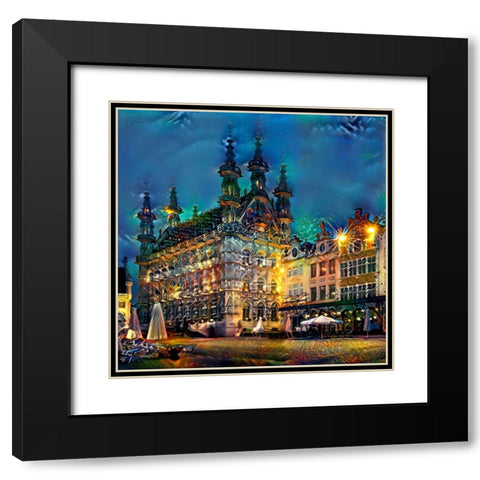Belgium Leuven Town Hall Black Modern Wood Framed Art Print with Double Matting by Gavidia, Pedro