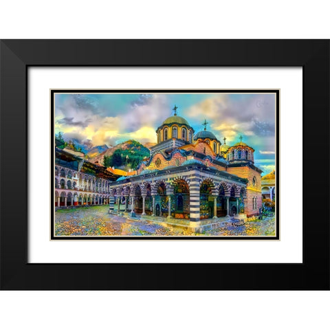 Bulgaria Rila Monastery Black Modern Wood Framed Art Print with Double Matting by Gavidia, Pedro