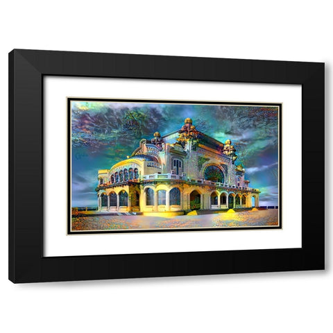Constanta Romania Casino Promenade Black Modern Wood Framed Art Print with Double Matting by Gavidia, Pedro