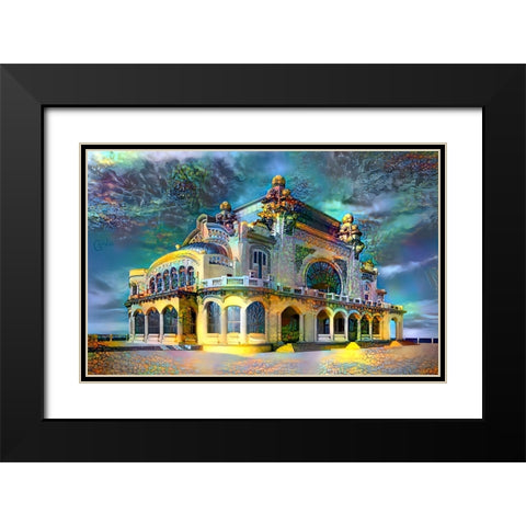 Constanta Romania Casino Promenade Black Modern Wood Framed Art Print with Double Matting by Gavidia, Pedro