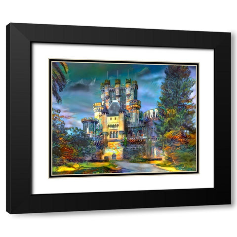 Gatica Spain Butron Castle Black Modern Wood Framed Art Print with Double Matting by Gavidia, Pedro
