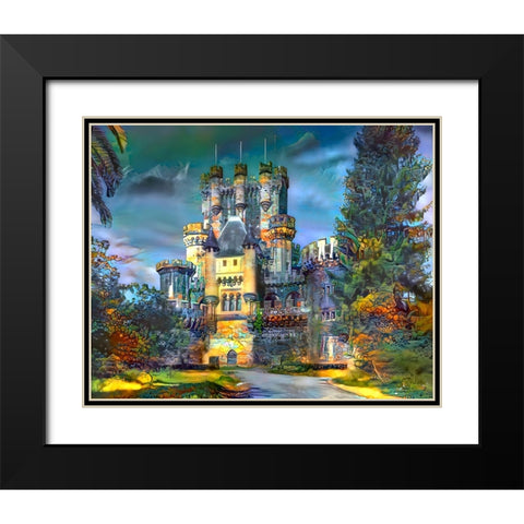 Gatica Spain Butron Castle Black Modern Wood Framed Art Print with Double Matting by Gavidia, Pedro