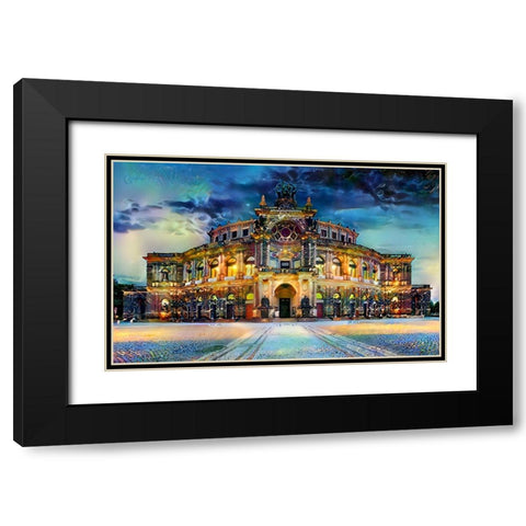 Germany Dresden Semperoper Opera House Black Modern Wood Framed Art Print with Double Matting by Gavidia, Pedro