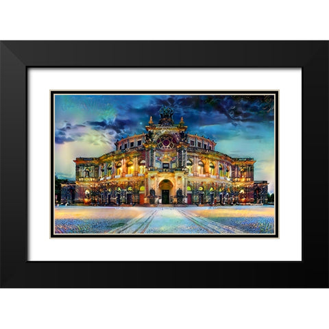 Germany Dresden Semperoper Opera House Black Modern Wood Framed Art Print with Double Matting by Gavidia, Pedro